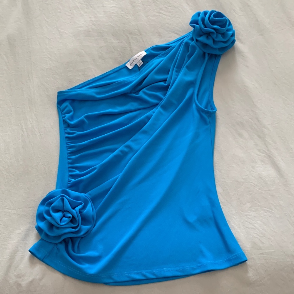 Gianni Bini Blue One-Shoulder Blouse